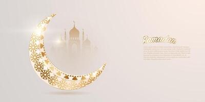 ramadan kareem islamic festival hälsning med måne dekoration design vektor illustration