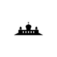 Moschee Silhouette, eben Stil. können verwenden zum Kunst Illustration, Dekoration, Hintergrund, Hintergrund, Apps, Webseite, Logo Gramm, Piktogramm, Gruß Karte oder zum Grafik Design Element. Vektor Illustration