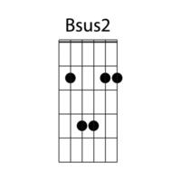 bsus2 gitarr ackord ikon vektor