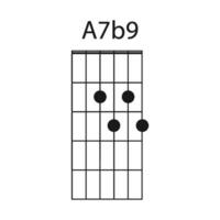 gitarr ackord ikon a7b9 vektor