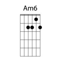 gitarr ackord ikon am6 vektor