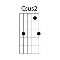 csus2 gitarr ackord ikon vektor