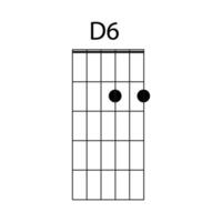 d6 gitarr ackord ikon vektor