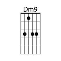 dm9 gitarr ackord ikon vektor