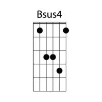 bsus4 gitarr ackord ikon vektor