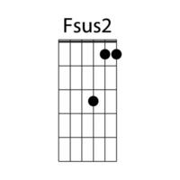 fsus2 Gitarre Akkord Symbol vektor
