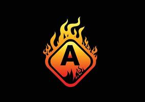 Feuer ein Brieflogo und eine Icon-Design-Vorlage vektor