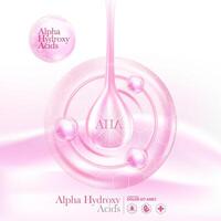 Alpha Hydroxyl Acid , Aha zum Haut Pflege kosmetisch Poster, Banner Design vektor