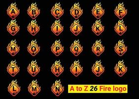 Feuer A bis Z-Brief-Logo und Icon-Design-Bundle vektor