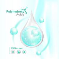 polyhydroxi syror ,pha serum hud vård kosmetisk, vektor