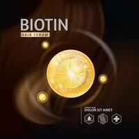Konzept von Biotin Serum Haar Pflege Schutz vektor