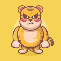 ernst Tiger Tier Charakter Maskottchen mit ein wütend Ausdruck isoliert Karikatur vektor
