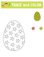 Spur und Farbe . Unterhaltung zum Kinder. Ausbildung Blatt. Arbeitsblatt. Ostern Ei vektor