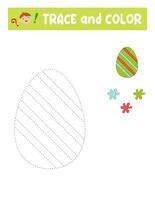 spår och Färg . underhållning för barn. Träning ark. arbetsblad. påsk ägg vektor