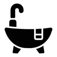 Badewanne Glyphe Symbol Hintergrund Weiß vektor