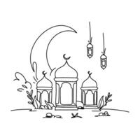 Hand gezeichnet Ramadan Laternen, einzigartig eben Illustration Gekritzel zum Gruß Karten vektor