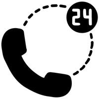 Kunde Bedienung 24 Std nicht halt Anruf Telefon Abzeichen Symbol Vektor