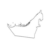 förenad arab emirates, uae Land gräns Karta. vektor