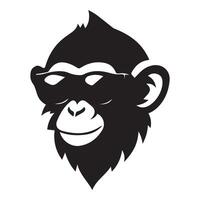 ai generiert Affe tragen Sonnenbrille ikonisch Logo Vektor Illustration