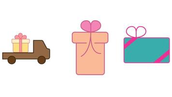 gåvor, och gåva lådor för valentinas dag vektor ikon uppsättning