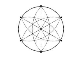 Samen von Leben Symbol heilig Geometrie Tätowierung. geometrisch Mystiker Mandala von Alchimie esoterisch Blume von Leben. schwarz Vektor göttlich meditativ Amulett isoliert auf Weiß Hintergrund