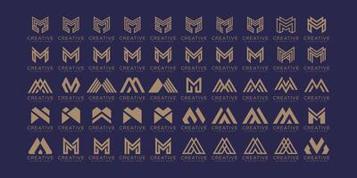 uppsättning av brev m logotyp, logotyp m, första m symbol vektor