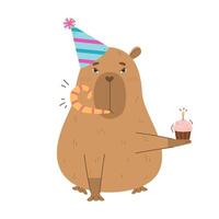 komisch Capybara glücklich Geburtstag Schöne Grüße vektor