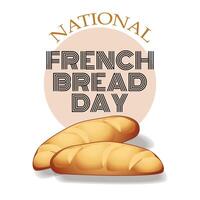 nationell franska bröd dag tecken vektor