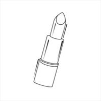 Vektor schwarz Weiß Gliederung Lippenstift. isoliert Kontur kosmetisch Illustration Seite Sicht. gezeichnet bilden Symbol. zum Design, Karten und Banner