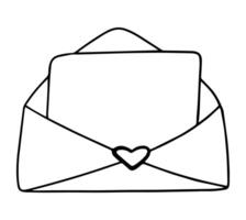 Liebe Brief Herz Zeichnung vektor