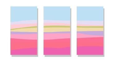 Tulpe Felder. abstrakt Hintergrund mit Streifen im das Stil von das sechziger Jahre und siebziger Jahre zum Drucke, Papier vektor