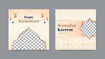 Sammlung von modisch Ramadan kareem Sozial Medien Post Vorlagen. Platz Banner Design Hintergrund. vektor