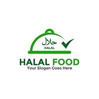 halal Essen Produkte Logo Vorlage Design. Vektor Illustration.