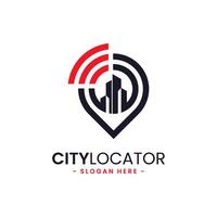 Stadt Locator Logo Design Vorlage. kreativ Geographisches Positionierungs System Karte Punkt Ort Symbol Konzept. vektor