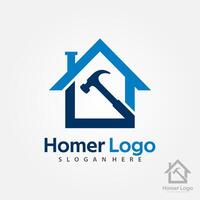 Hem konstruktion logotyp design mall. hus byggnad Lagra logotyp mall vektor