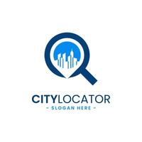 stad locator logotyp design mall. kreativ gps Karta punkt plats symbol begrepp. vektor