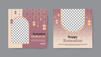 Sammlung von modisch Ramadan kareem Sozial Medien Post Vorlagen. Platz Banner Design Hintergrund. vektor