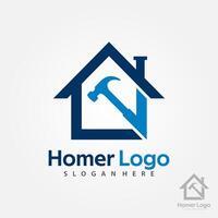 Hem konstruktion logotyp design mall. hus byggnad Lagra logotyp mall vektor