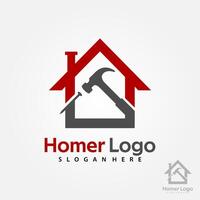 Hem konstruktion logotyp design mall. hus byggnad Lagra logotyp mall vektor