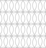 vektor svart sömlöst mönster i en linjär stil av romber och abstrakta former. ett enkelt monokromt mönster av sammanflätade linjer i form av kors. enkel svart struktur i en minimalistisk stil.