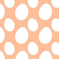 süß Vektor Muster mit Weiß Ostern Eier Pfirsich Flaum Farbe auf Weiß Hintergrund