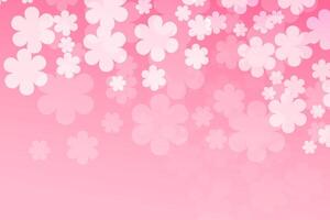Rosa Hintergrund mit Weiß Blumen. Vektor eben Illustration. Frühling ist Kommen. Sakura Blüten Hintergrund.