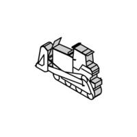 Bulldozer Konstruktion Auto Fahrzeug isometrisch Symbol Vektor Illustration