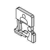 Video Anruf oder Fernbedienung Interview isometrisch Symbol Vektor Illustration