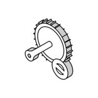 Fahrrad verbinden Stangen Ersatz isometrisch Symbol Vektor Illustration