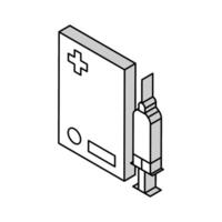 sällskapsdjur vaccination dokumentera isometrisk ikon vektor illustration