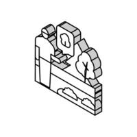 Landschaftsbau Garten isometrisch Symbol Vektor Illustration