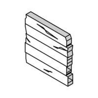 styrelse trä timmer isometrisk ikon vektor illustration