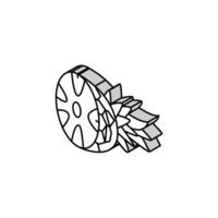 Ananas einer Schnitt Stück isometrisch Symbol Vektor Illustration