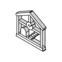 Innere die Architektur Zimmer Design isometrisch Symbol Vektor Illustration